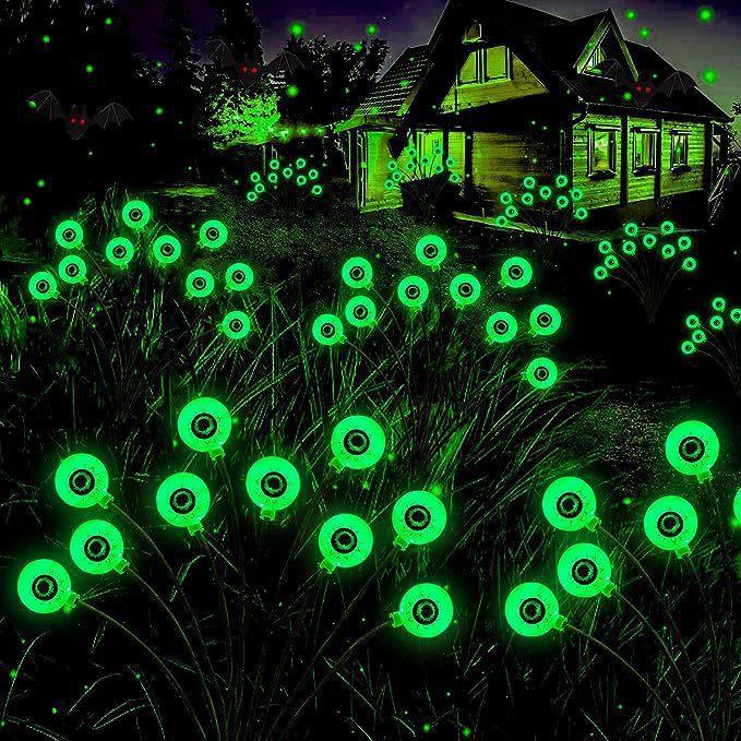 ✨Halloween Scary Eyeball Solar Lights Outdoor Waterproof 6heads ‍♀️