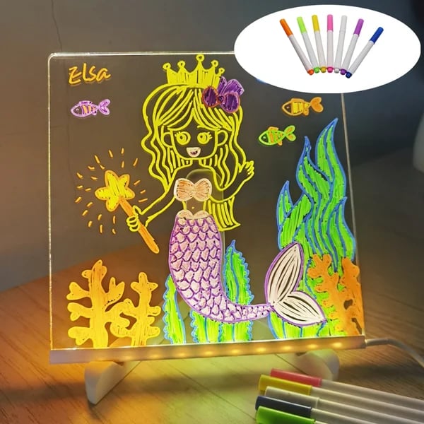 (Christmas Hot Sale)-✨LED Transparent Luminous Notepad With Color Pens