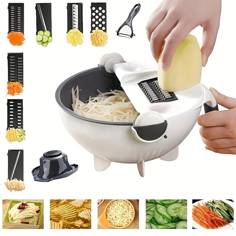 Multifunctional Vegetable Cutter with Draining Basket