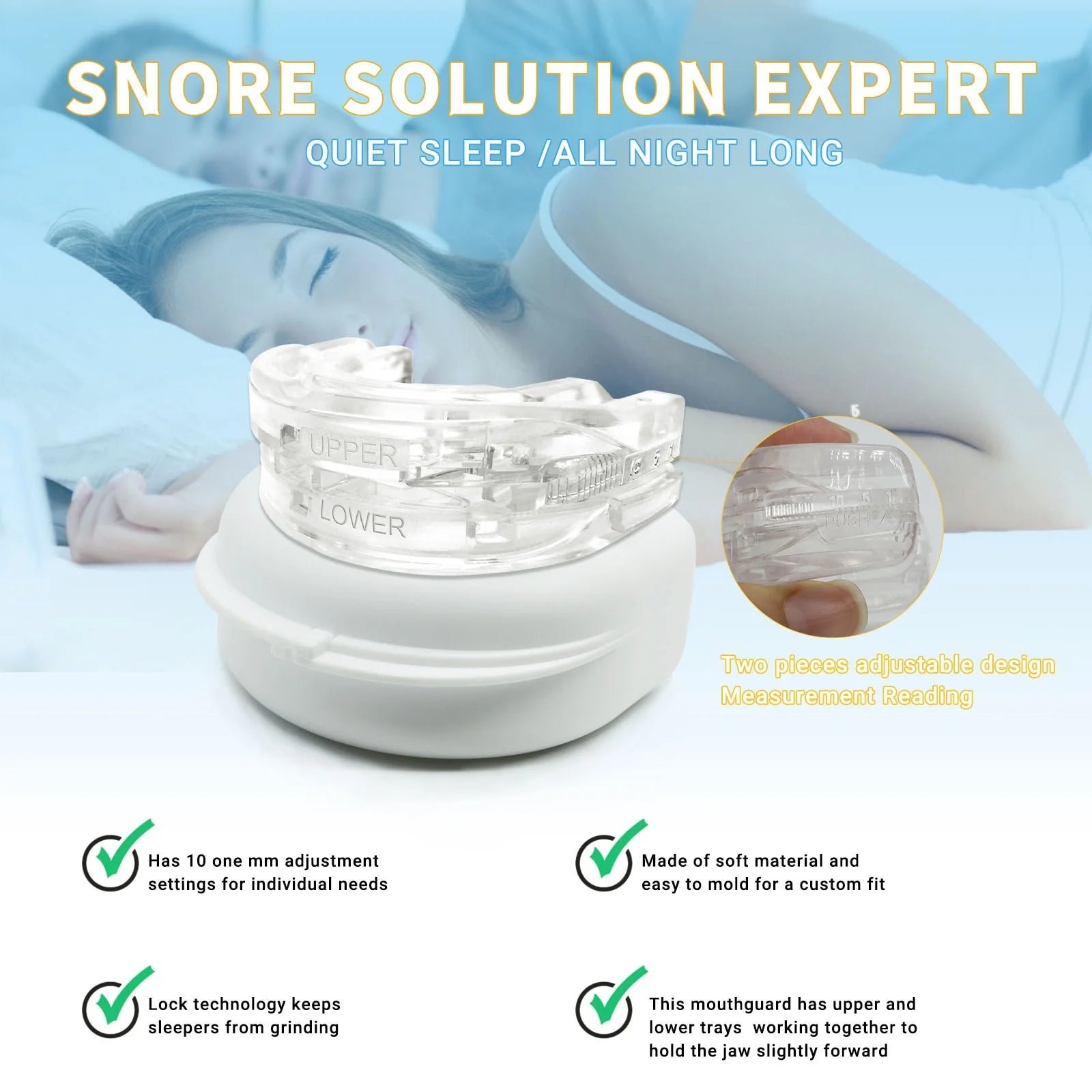 STOP THE SNORING™ -Anti Snoring Mouthpiece- HELPING MILLIONS OF SNORERS & THEIR SLEEP PARTNERS