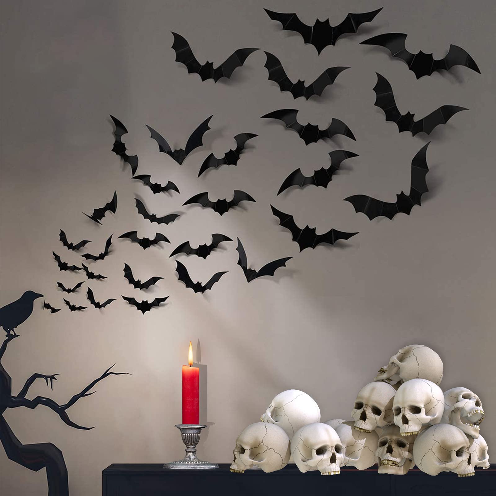 DIY Halloween Bat Decoration Stickers