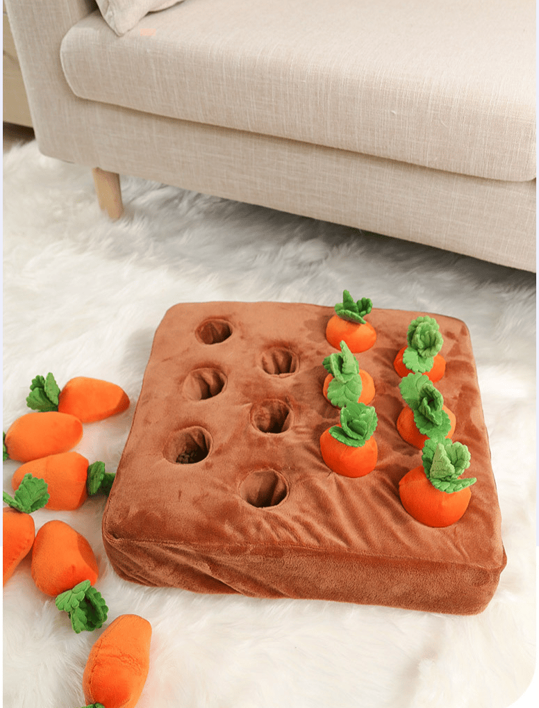 Interactive Dog Toys，Carrot Snuffle Mat for Dogs Plush Puzzle Toys