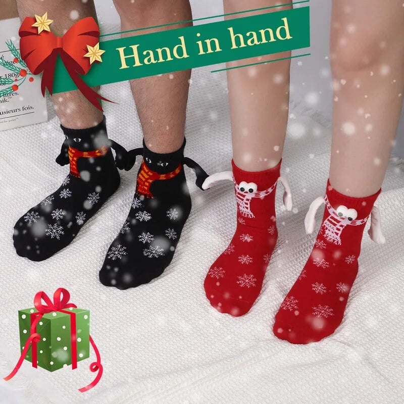 (HOT SALE -40% OFF)Christmas Hand in Hand Couple Magnetic Socks