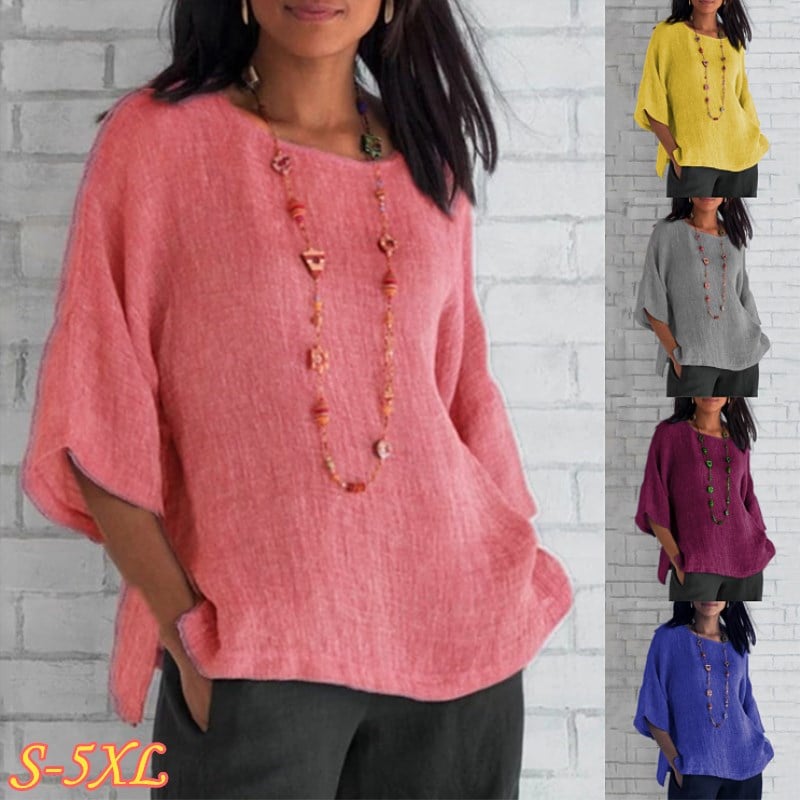 Hot Sale-45% OFF-2024 Spring Fashion Solid Color Cotton Linen Top