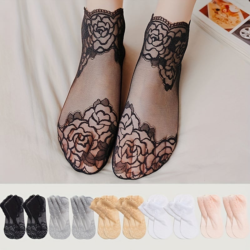 Women's Floral Lace Ruffle Ankle Socks