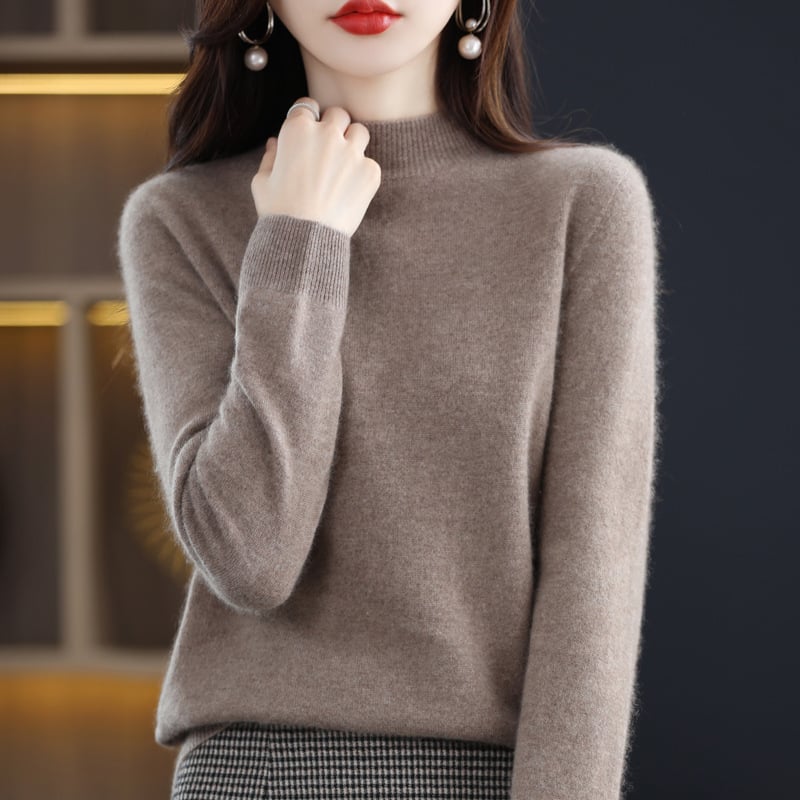 Women's Solid Color High Neck Plush Sweater(Buy 2 Free Shipping)