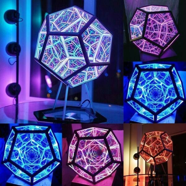 Infinite Dodecahedron Color Art Light