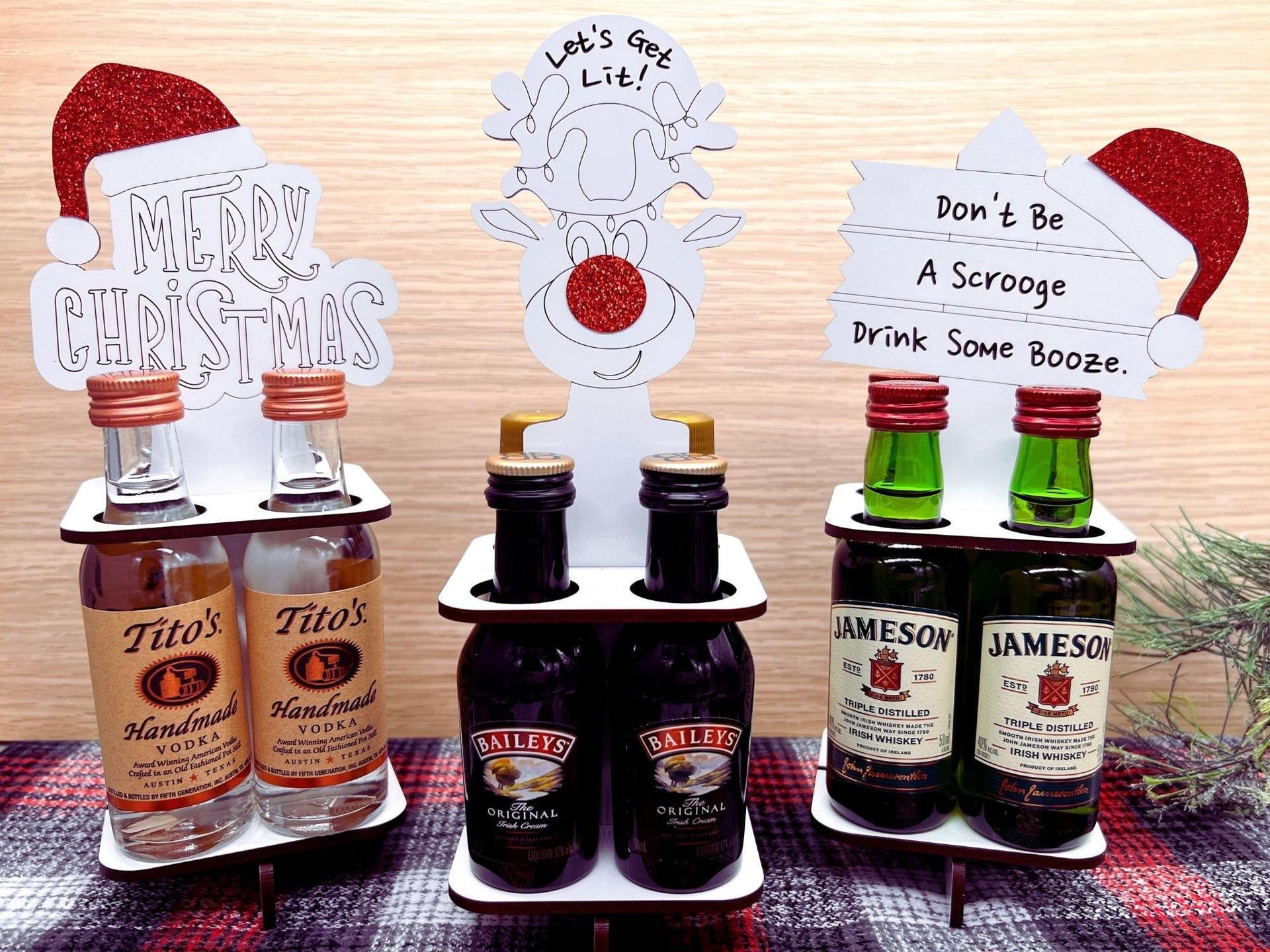 Funny Christmas Mini Liquor Bottle Carrier