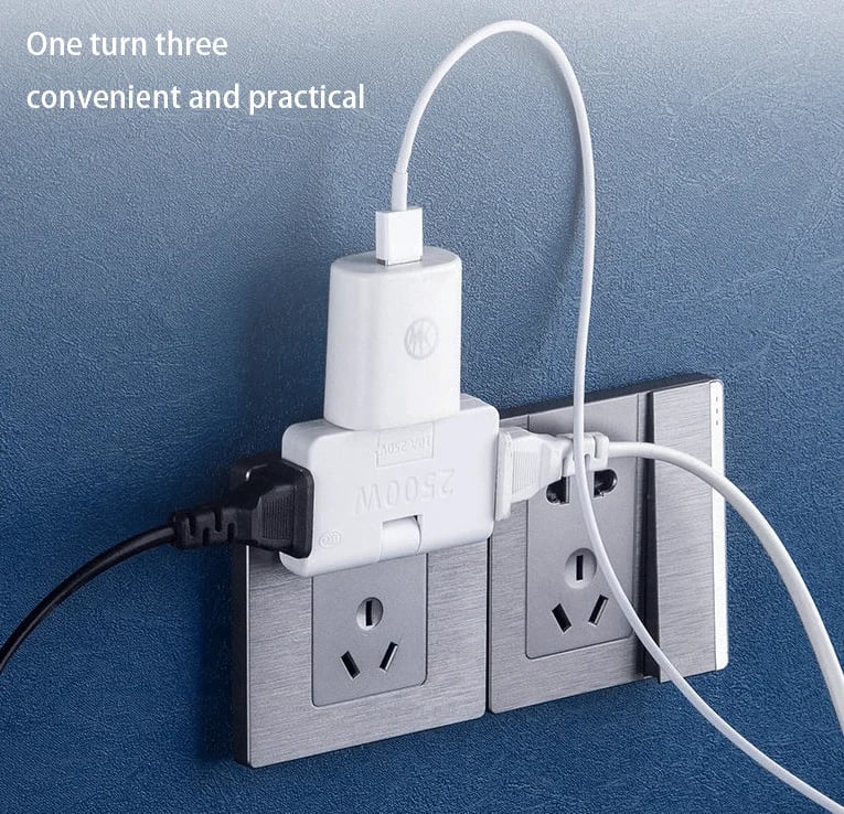 (Last Day Promotion)Rotatable Socket Converter One In Three 180 Degree Extension Plug