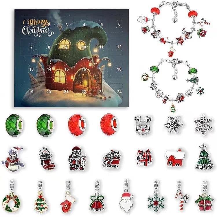 (Early Christmas Sale- 48% OFF) 24 Days Countdown Calendar DIY Christmas Advent Calendar Bracelets Set