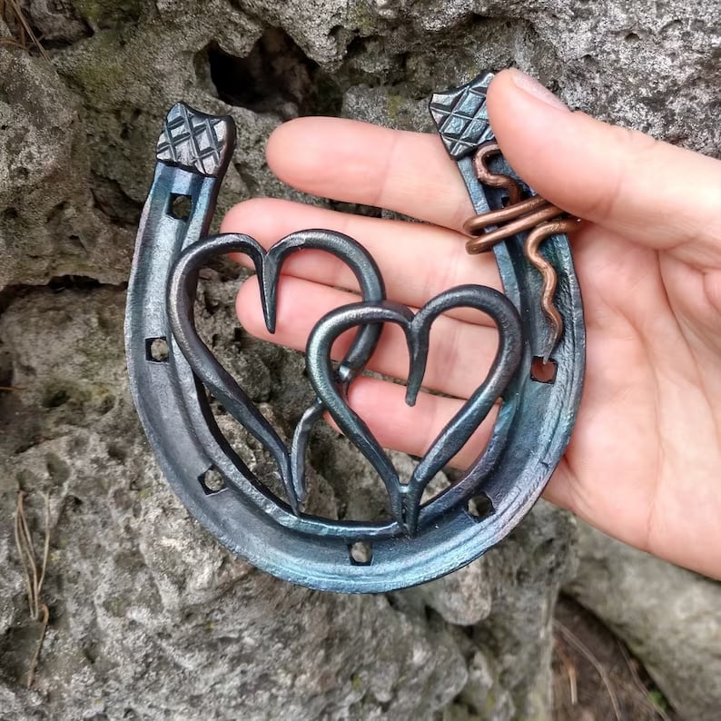 Last Day 70% OFF - Forged handmade horseshoe-iron anniversary gifts