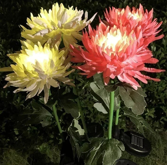 Summer Hot Sale -50% OFF - SPRING ARTIFICIAL Chrysanthemum SOLAR GARDEN STAKE LED (BUY 2 FREE SHIPPING)