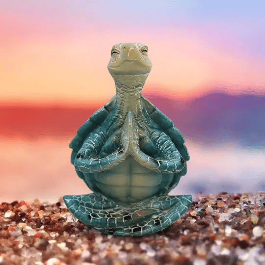 Sea Turtle Yoga Statue Sea Turtle Meditation Home Decor