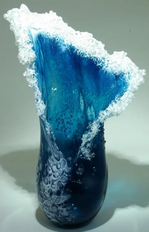 vase with sea waves