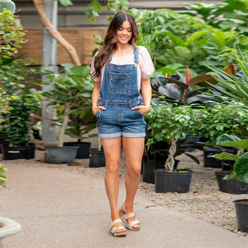 Stretchy Denim Overall High Rise Shorts(Buy 2 Free Shipping)