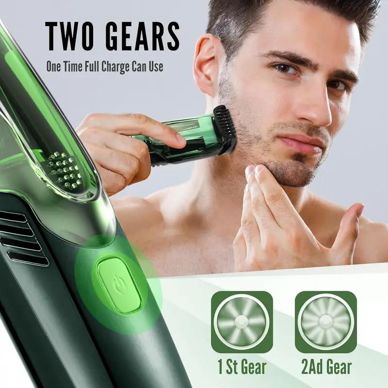 Mens Waterproof Beard TrimmerBeard Trimmer with Vacuum