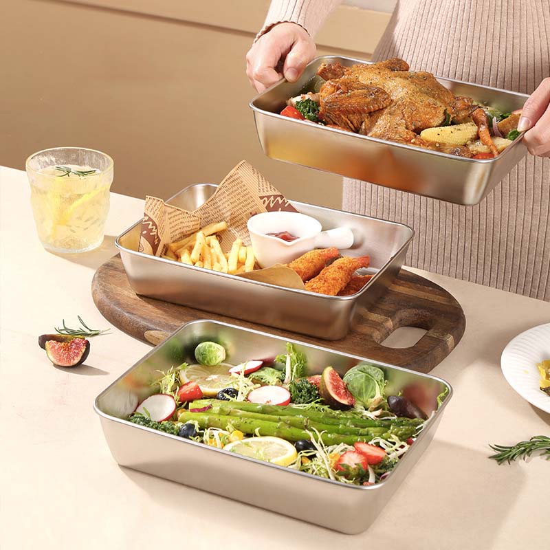 (HOT SALE NOW 49% OFF) - Stainless Steel Square Plate（With Lid）