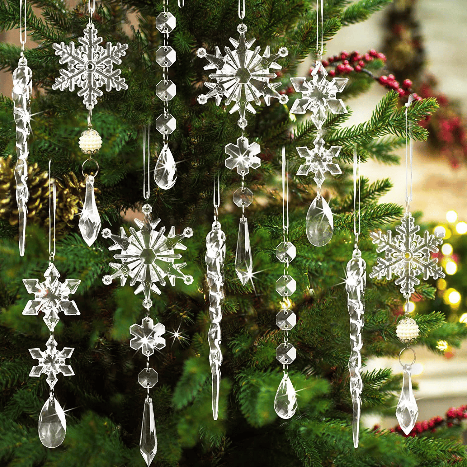 ❄️Crystal Christmas Snowflake Ornaments（10 Pcs）