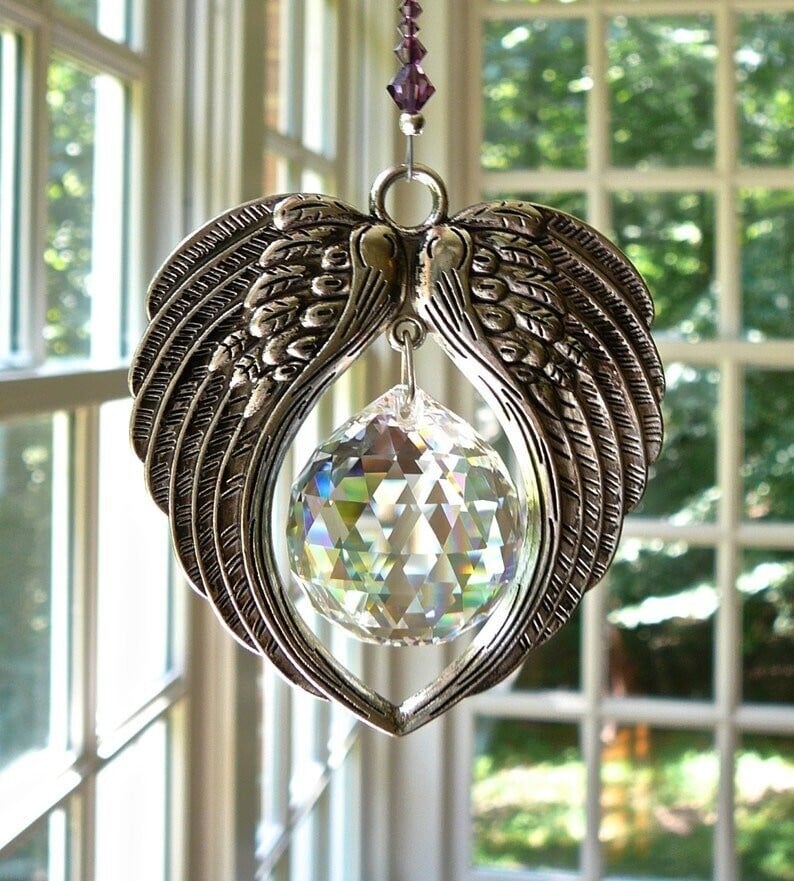 ✨Last Day 49%OFF  -  ANGEL WINGS  Crystal and Pewter Wings Suncatcher