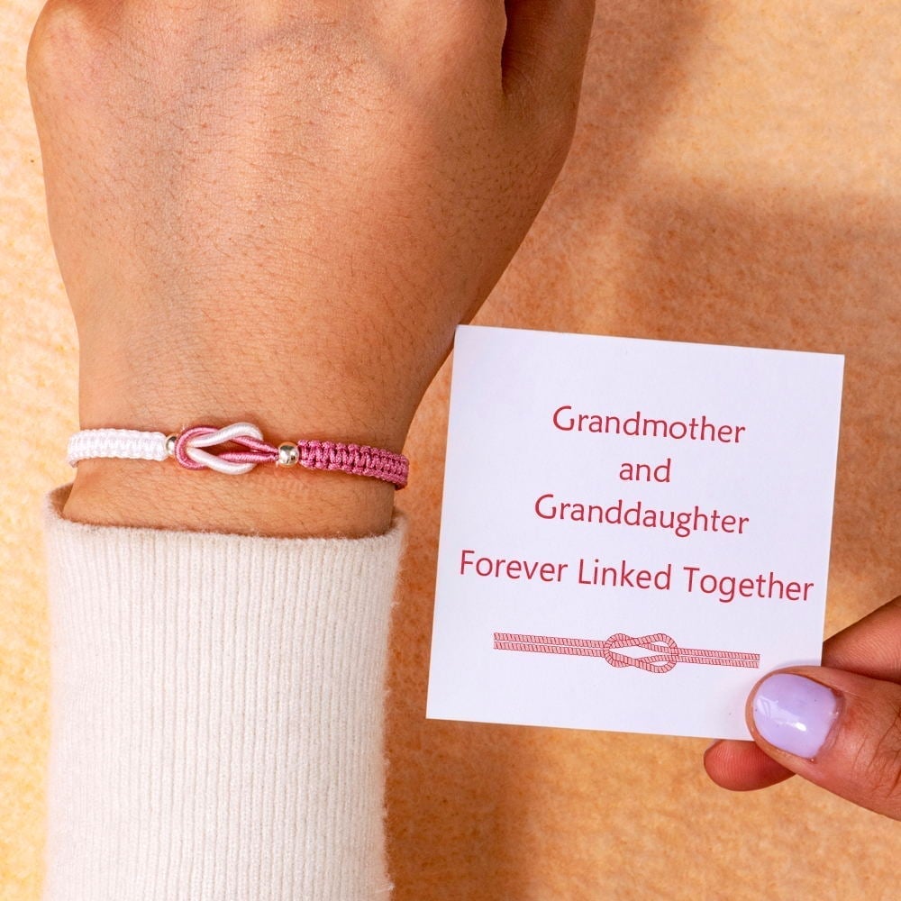 LAST DAY 70% OFF-To My Granddaughter "Forever Linked Together" Handmade Braided Bracelet