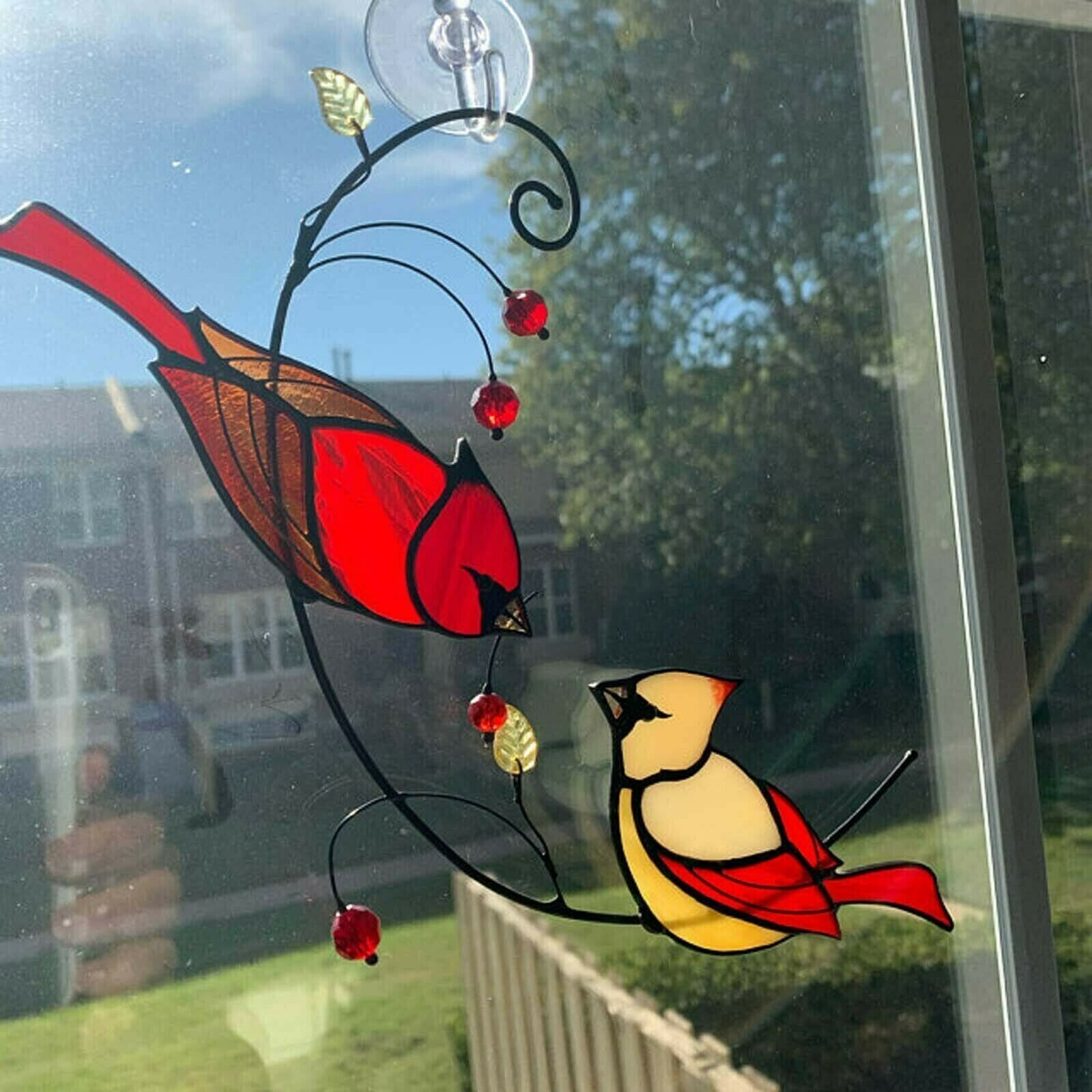 Stained Glass Bird Window Ornament