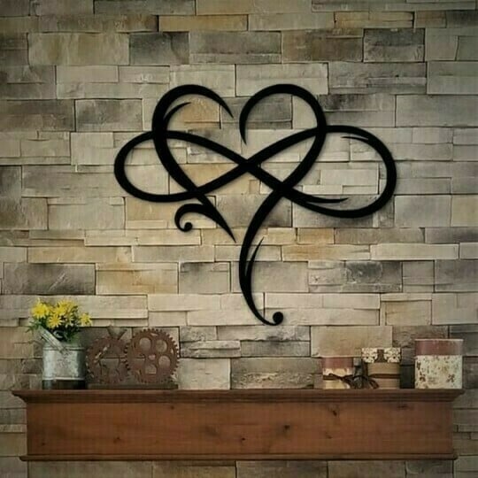 Infinity heart - Steel wall decor Metal Wall art