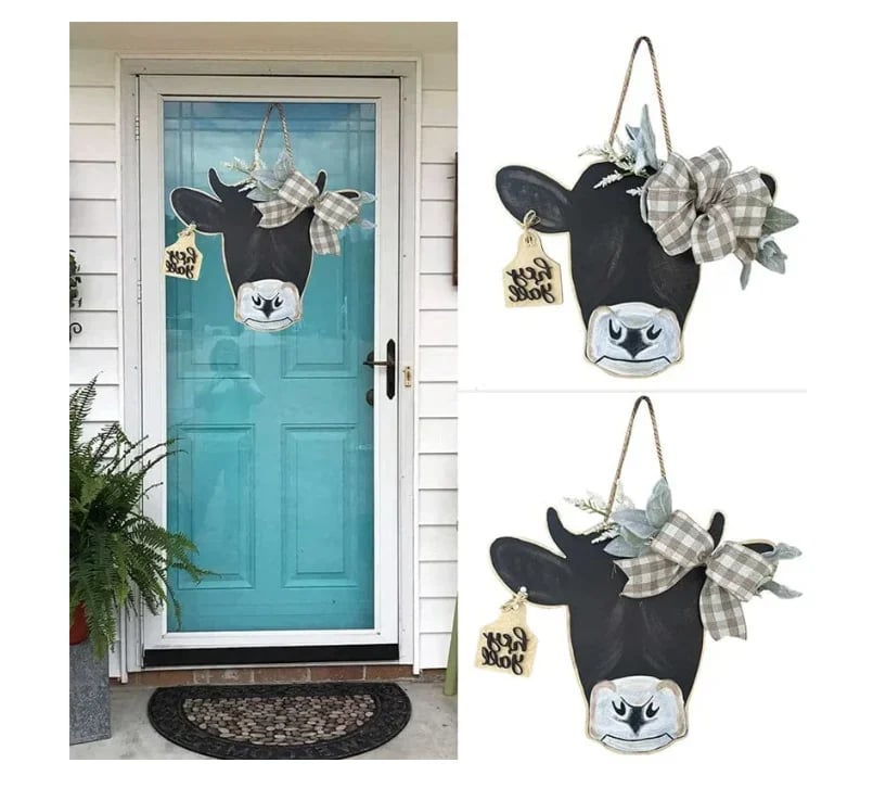 Farmhouse Cow Head Welcome Wreath