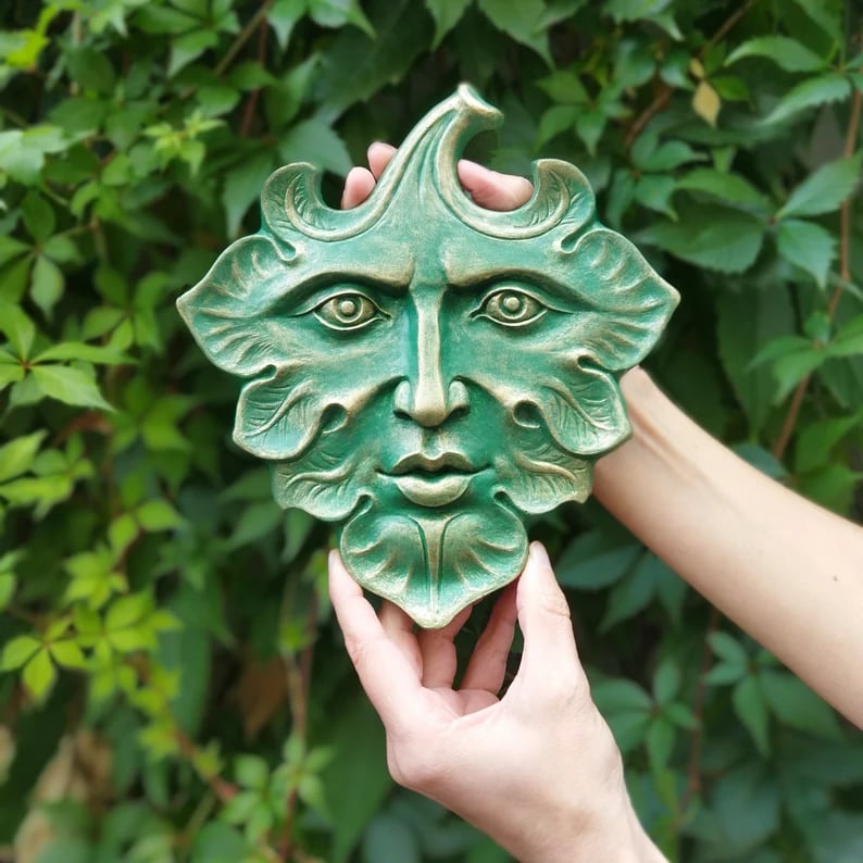 Green Leaf Man wall art sculpture home garden decoration