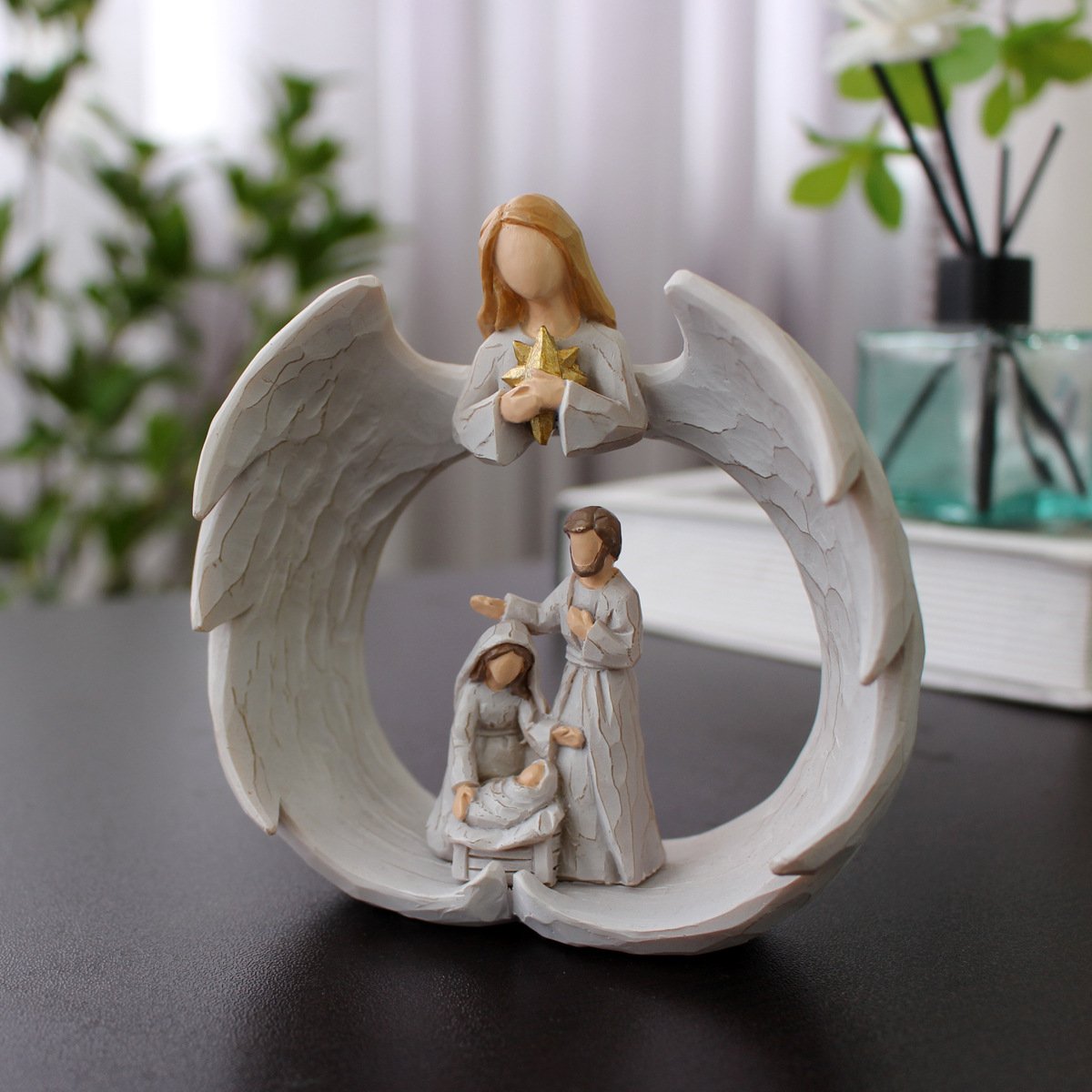 Nativity Scene Angel Religious Ornaments Resin Crafts