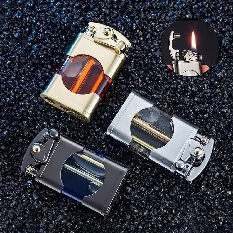 Hot Sale-49% OFFVintage Trench Rocker Transparent Lighter