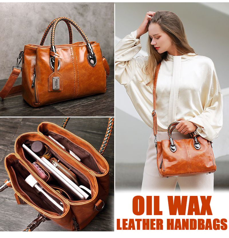 Fashion Oil Wax leather Luxury Handbags