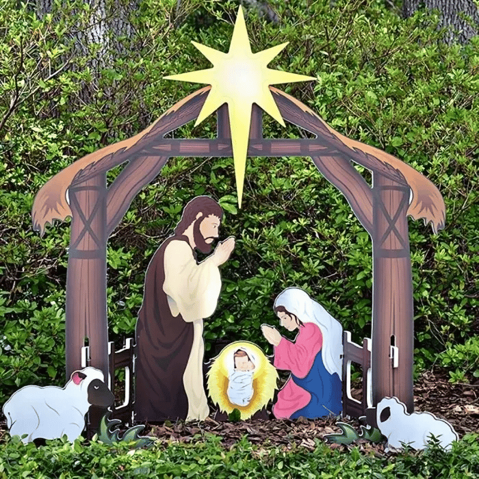 Jesus Nativity Scene Sign