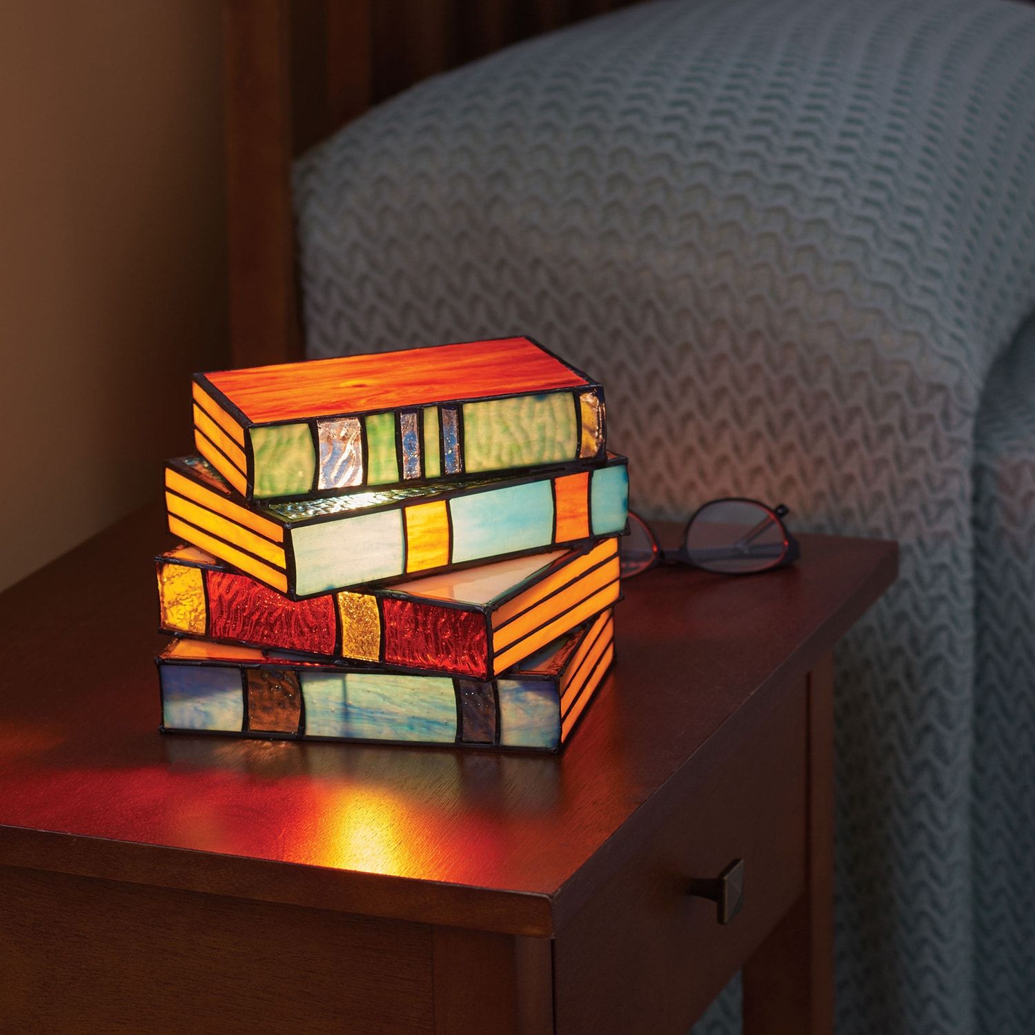 ✨Last Day 50 % off⏰Stained Stacked Books Lamp