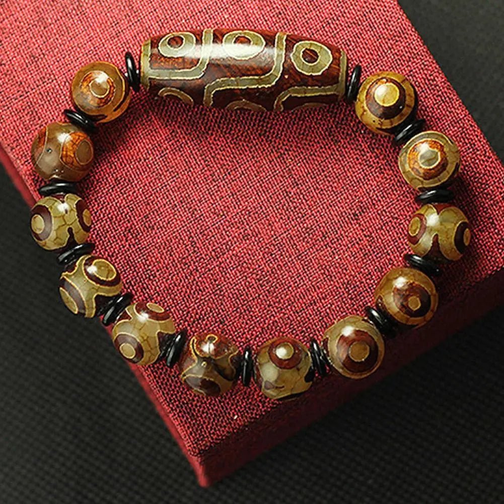 Tibetan Nine-Eye Dzi Bead Bracelet