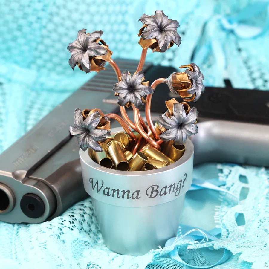 "WANNA BANG" Metal Bloom Bullet Bouquets Flowerpot