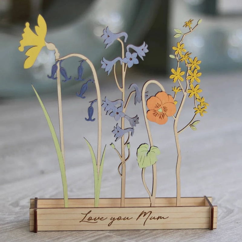 ⚡Mother's Day SALE⚡Wooden Personalized Family Birth Flowers