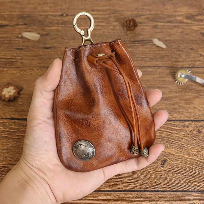 Handmade Cowhide Retro Storage Bag