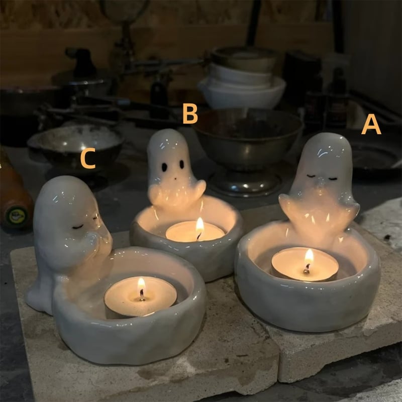 Handmade Ghost Candlestick Decoration