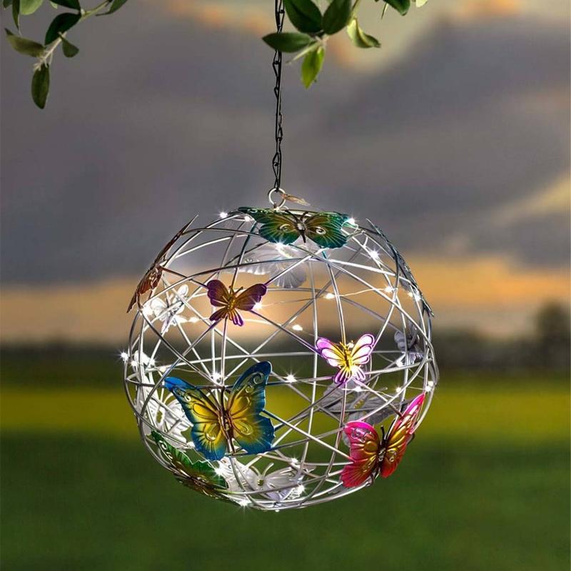 Spring Sale - 49% OFF ✨Hanging Butterflies with Solar LED Light Ornament